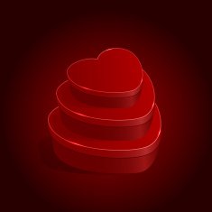 Three presents in form of heart