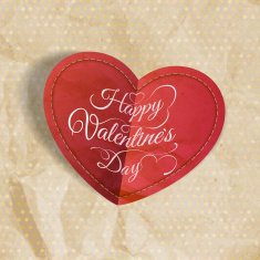 Red heart on vintage paper EPS 10