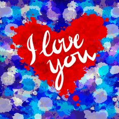 heart i love you colorful paint splash illustration vector background N4