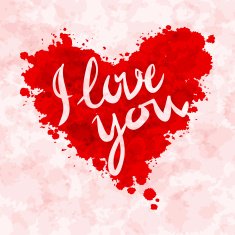 heart i love you colorful paint splash illustration vector background N5