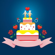 Human Symbol Lover on top of Cake