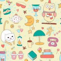 Hello winter and cozy evening pattern