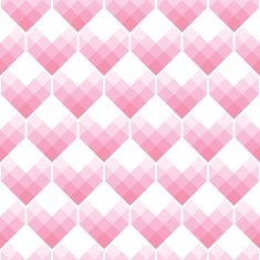 Heart Shapes Seamless Pattern Mosaic Style