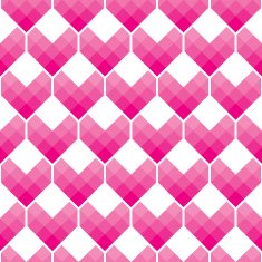 Heart Shapes Seamless Pattern Mosaic Style N2