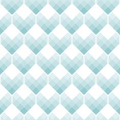 Heart Shapes Seamless Pattern Mosaic Style N3