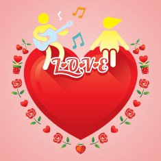 Human Symbol Love Story Concept Music Guitar and Lover N4