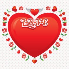 Heart-Shaped Frame and Border with Icons