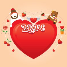 Couple Bear with Heart Shape