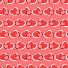 Pink and red hearts seamless Valentine background