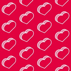 seamless red pattern with isometric hearts