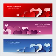 Modern valentine's day banners