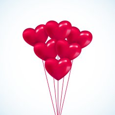Pink heart Valentine balloons background