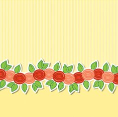 Rose banner card in vector format N2