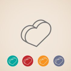 isometric vector icon with heart sign N2