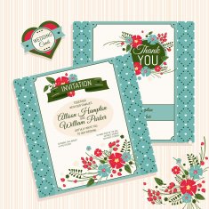 Floral wedding card N12