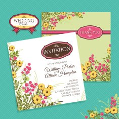 Floral wedding card N13