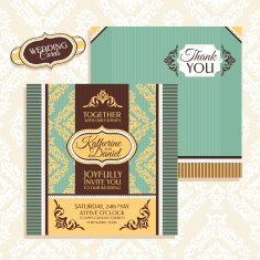 Floral wedding card N14