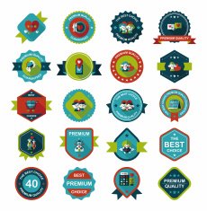 Valentine&acirc;ÂÂs Day badge flat banner design background set eps10 N49