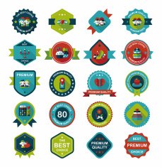 Valentine&acirc;ÂÂs Day badge flat banner design background set eps10 N51