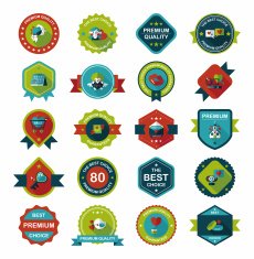 Valentine&acirc;ÂÂs Day badge flat banner design background set eps10 N52