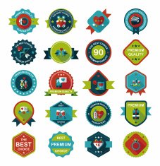 Valentine&acirc;ÂÂs Day badge flat banner design background set eps10 N53