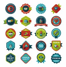 Valentine&acirc;ÂÂs Day badge flat banner design background set eps10 N54