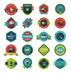 Valentine&acirc;ÂÂs Day badge flat banner design background set eps10 N55