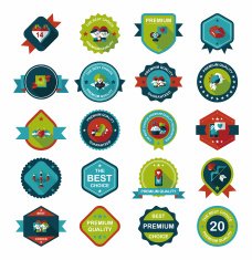 Valentine&acirc;ÂÂs Day badge flat banner design background set eps10 N57