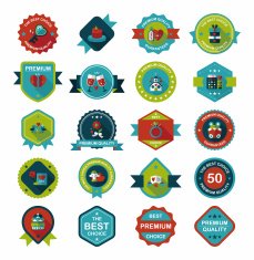 Valentine&acirc;ÂÂs Day badge flat banner design background set eps10 N58