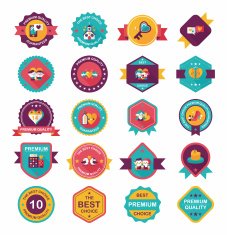 Valentine&acirc;ÂÂs Day badge flat banner design background set eps10 N80