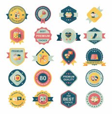 Valentine&acirc;ÂÂs Day badge flat banner design background set eps10 N86