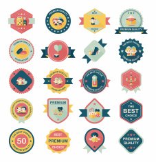Valentine&acirc;ÂÂs Day badge flat banner design background set eps10 N89