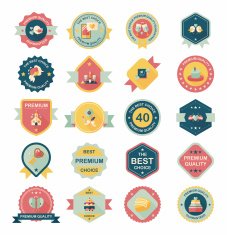 Valentine&acirc;ÂÂs Day badge flat banner design background set eps10 N90