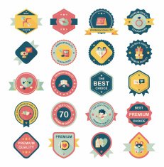 Valentine&acirc;ÂÂs Day badge flat banner design background set eps10 N91