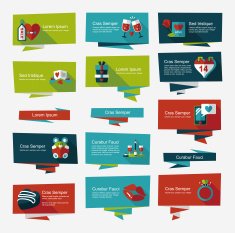 Valentine&acirc;ÂÂs Day banner flat design background set eps10 N56