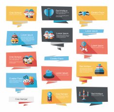 Valentine&acirc;ÂÂs Day banner flat design background set eps10 N57