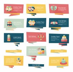 Valentine&acirc;ÂÂs Day banner flat design background set eps10 N81