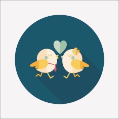 Valentine's Day lover bird flat icon with long shadow eps10 N103