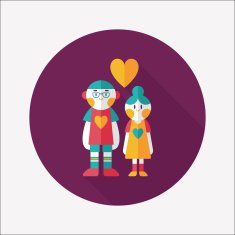 Valentine's day couple flat icon with long shadow eps10 N75