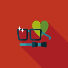 Valentine's day man costume flat icon with long shadow eps10 N10