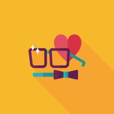 Valentine's day man costume flat icon with long shadow eps10 N11