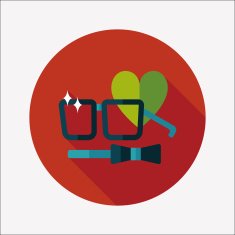 Valentine's day man costume flat icon with long shadow eps10 N13