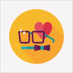 Valentine's day man costume flat icon with long shadow eps10 N15