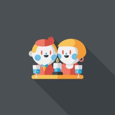 Valentine's day couple flat icon with long shadow eps10 N78