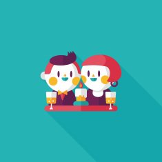 Valentine's day couple flat icon with long shadow eps10 N79