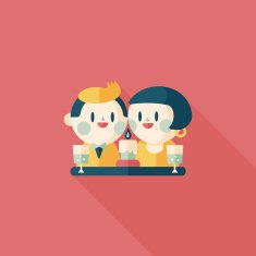 Valentine's day couple flat icon with long shadow eps10 N80