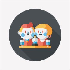 Valentine's day couple flat icon with long shadow eps10 N82
