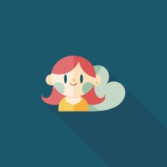 valentine's day girl flat icon with long shadow eps10 N26