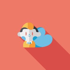 Valentine's day boy flat icon with long shadow eps10 N14