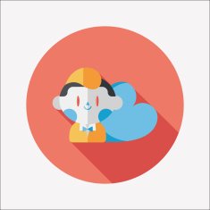 Valentine's day boy flat icon with long shadow eps10 N16